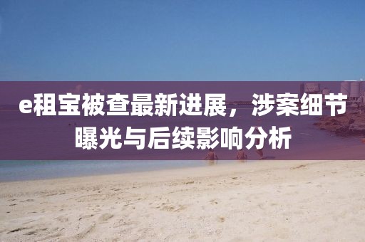 e租寶被查最新進展，涉案細節(jié)曝光與后續(xù)影響分析