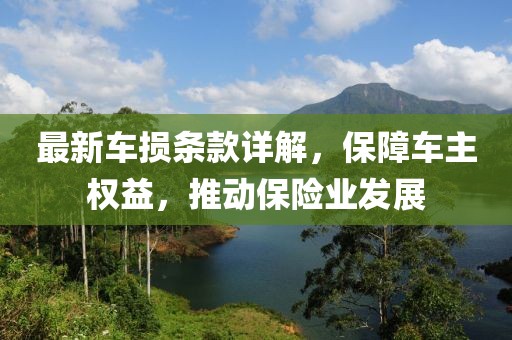 最新車損條款詳解，保障車主權(quán)益，推動保險業(yè)發(fā)展