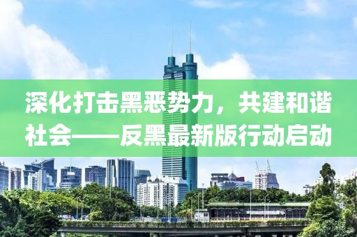 深化打擊黑惡勢力，共建和諧社會——反黑最新版行動啟動