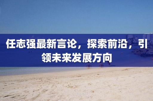 任志強最新言論，探索前沿，引領未來發(fā)展方向