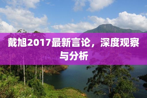 戴旭2017最新言論，深度觀察與分析