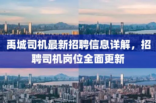 禹城司機(jī)最新招聘信息詳解，招聘司機(jī)崗位全面更新