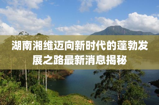 湖南湘維邁向新時(shí)代的蓬勃發(fā)展之路最新消息揭秘