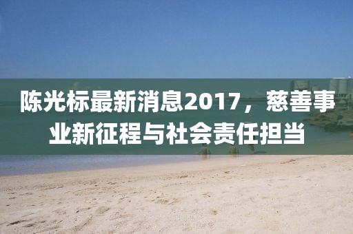 陳光標(biāo)最新消息2017，慈善事業(yè)新征程與社會(huì)責(zé)任擔(dān)當(dāng)