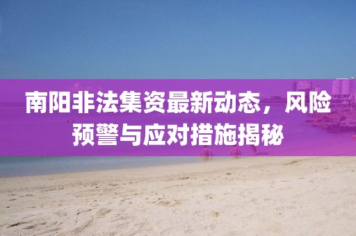 南陽非法集資最新動態(tài)，風(fēng)險(xiǎn)預(yù)警與應(yīng)對措施揭秘