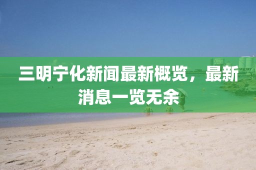 三明寧化新聞最新概覽，最新消息一覽無(wú)余