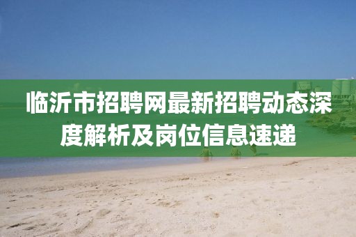 臨沂市招聘網(wǎng)最新招聘動態(tài)深度解析及崗位信息速遞