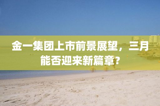 金一集團上市前景展望，三月能否迎來新篇章？
