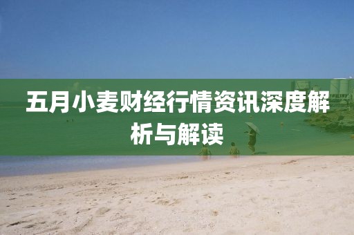 五月小麥財(cái)經(jīng)行情資訊深度解析與解讀