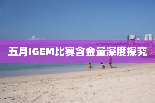 五月IGEM比賽含金量深度探究
