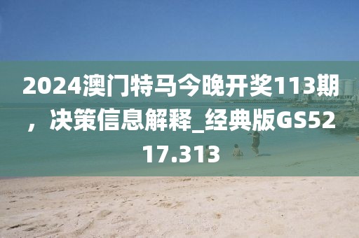 2024澳門特馬今晚開獎113期，決策信息解釋_經(jīng)典版GS5217.313