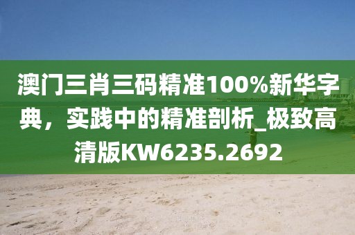 澳門三肖三碼精準100%新華字典，實踐中的精準剖析_極致高清版KW6235.2692