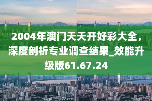 2004年澳門天天開好彩大全，深度剖析專業(yè)調(diào)查結(jié)果_效能升級(jí)版61.67.24