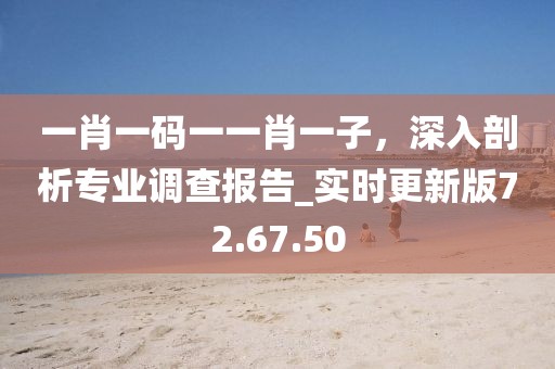 一肖一碼一一肖一子，深入剖析專業(yè)調查報告_實時更新版72.67.50